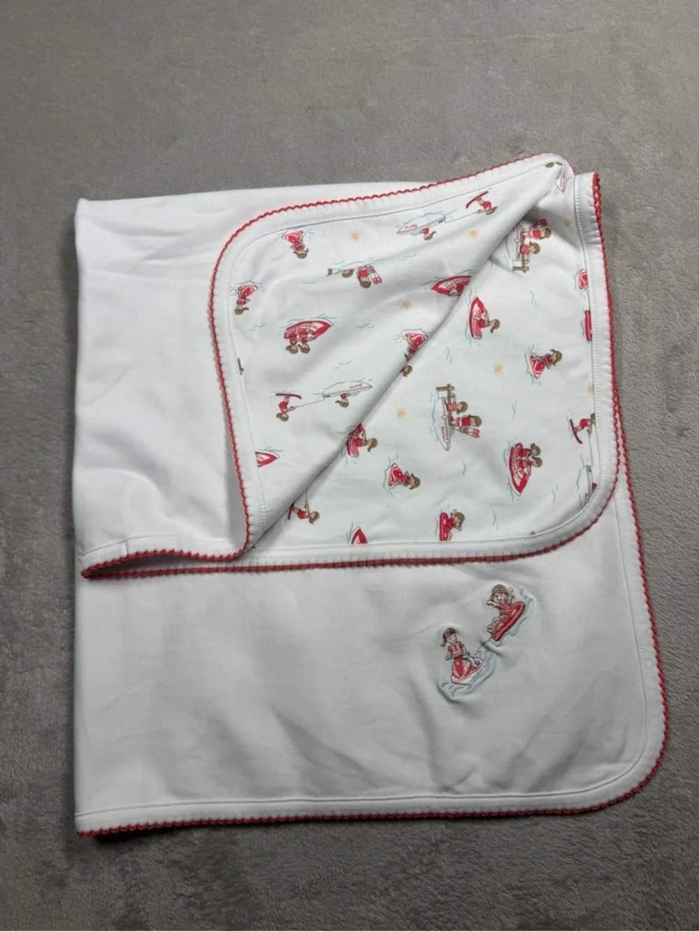 Babycottons 100% Pima Cotton White Lake Novelty Jet Ski Receiving Blanket